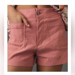 Maeve High-Waist Utility Shorts in Dusty Rose